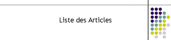 Liste des Articles